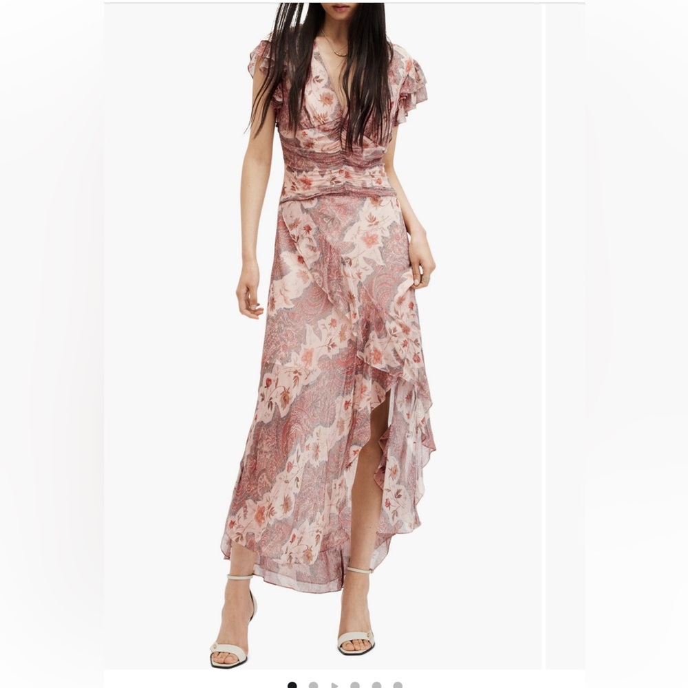 Allsaints Brea Cascade Floral Paisley Dress - Size 4